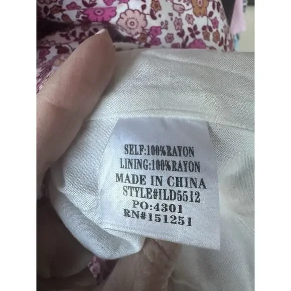 In Loom Floral Border Print Button Front Midi Dress Sz S Feminine Cottagecore - Picture 11 of 14